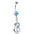Aqua Gem Distinctive Teardrop Belly Ring