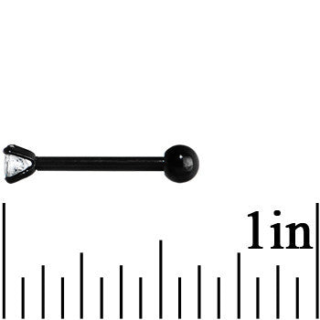 16G 3/8 4mm CZ Black Titanium Cartilage Tragus Earring