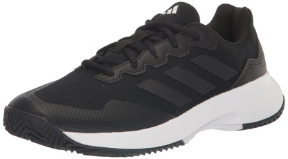 adidas Mens Gamecourt 2.0 Tennis Sneaker Black/Black/Grey 9.5
