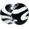Zebra Print Glow in the Dark Saddle Plug 2G to 1 Inch