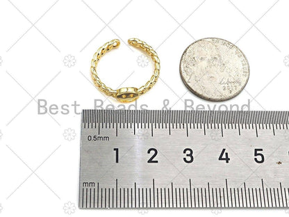 Gold Cute Smiley Face Adjustable Ring,Sku#LD127