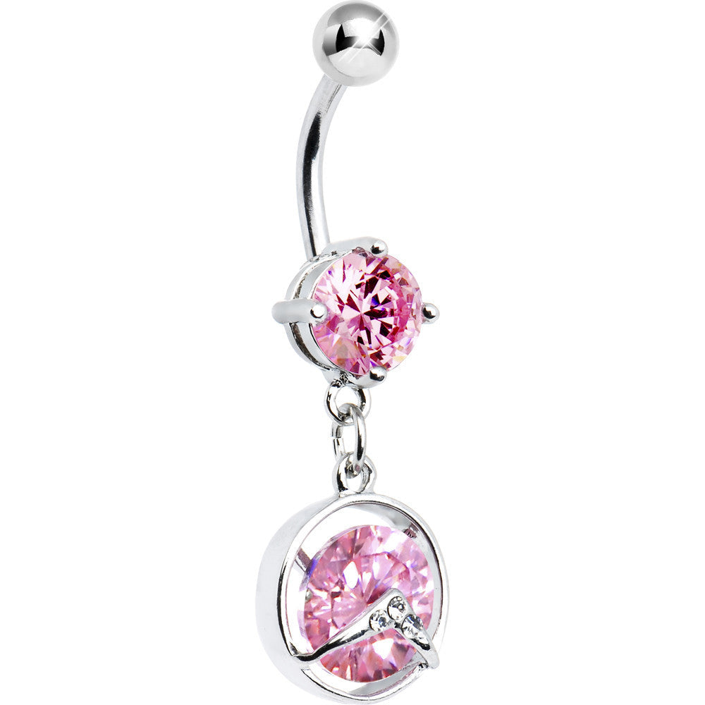 Pink Gem Faceted Beauty Belly Ring