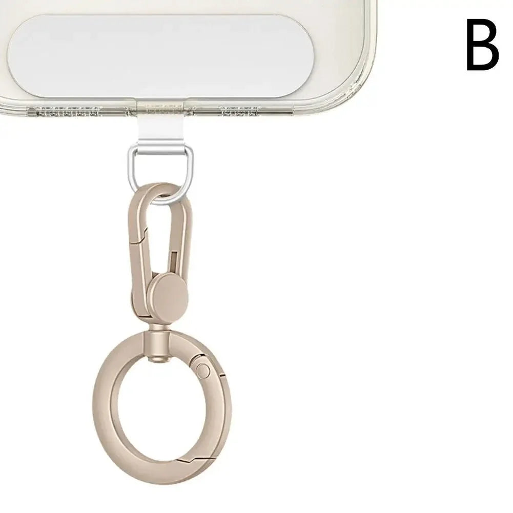 360° Rotating Zinc Alloy Phone Ring Holder Hook | Universal Anti-Entanglement Lanyard Attachment