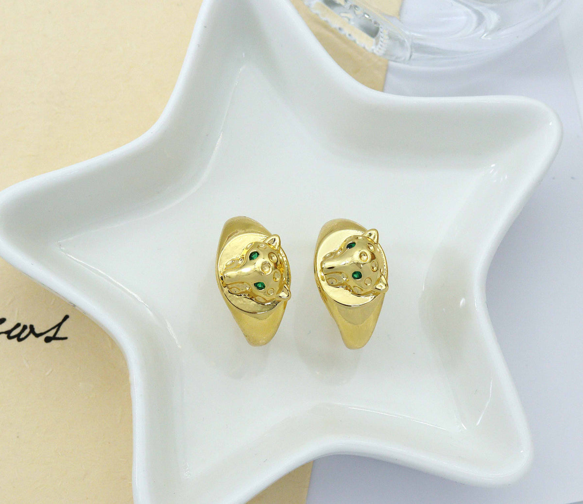 CZ  Leopard Head Adjustable Ring, Sku#LD263C