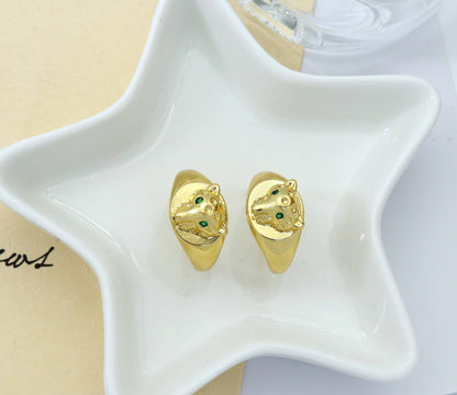 CZ  Leopard Head Adjustable Ring, Sku#LD263C
