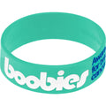 Aqua White Boobies Awareness for Breast Cancer Bracelet