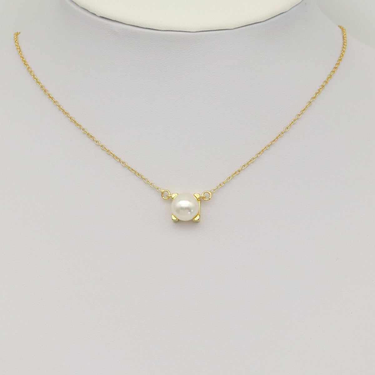 White Pearl Connector Charm/Necklace, Sku#LK941