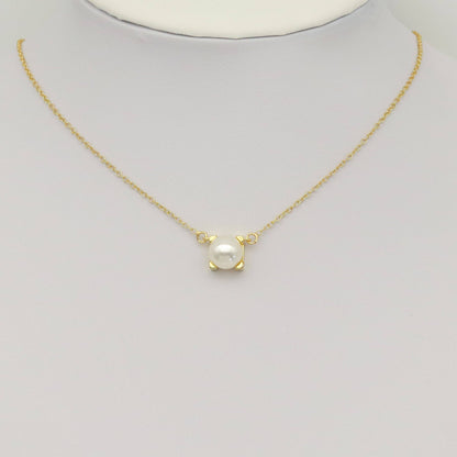 White Pearl Connector Charm/Necklace, Sku#LK941