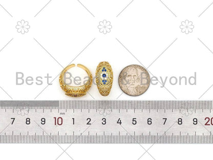 CZ Evil Eye Chunky Adjustable Ring, Sku#X266