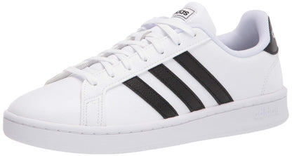 adidas Womens Grand Court Shoe White/Black/White 8.5