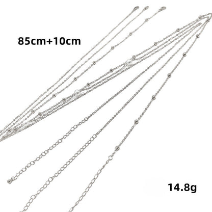 Boho Simulate Pearl Thin Belt Waist Beads Chain