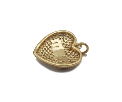 CZ Pave Red Enamel Mom Heart Charm, Mother's day charm, Sku#L716