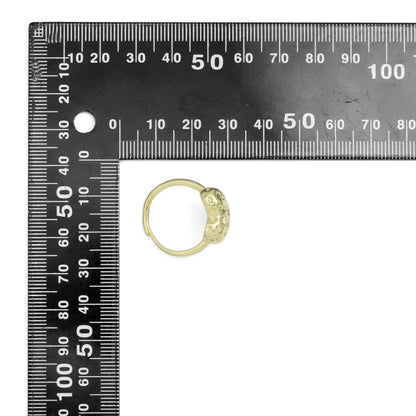Gold Silver Hammered Raindrop Heart Adjustable Ring, Sku#A235