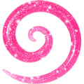 0G Hot Pink Acrylic Glitter Spiral Taper