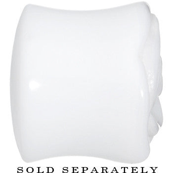 7/8 White Rose Flower Acrylic Saddle Plug