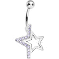 Lavender Gem Super Star Punch Out Belly Ring