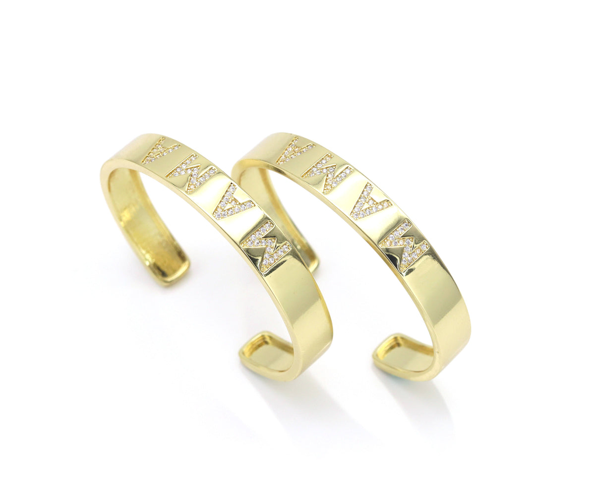 MAMA Word Open Cuff Bracelet,X287