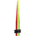 6G Acrylic Rasta Stripes Straight Taper