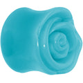 7/8 Blue Rose Flower Acrylic Saddle Plug