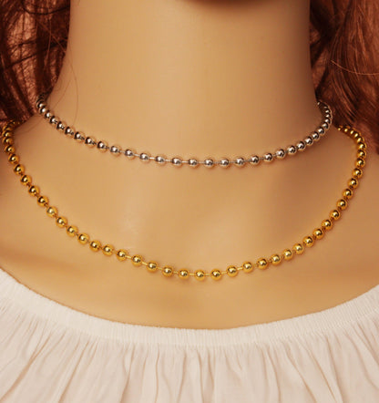 Plain Gold Silver ball chain by yard, sku#LD360