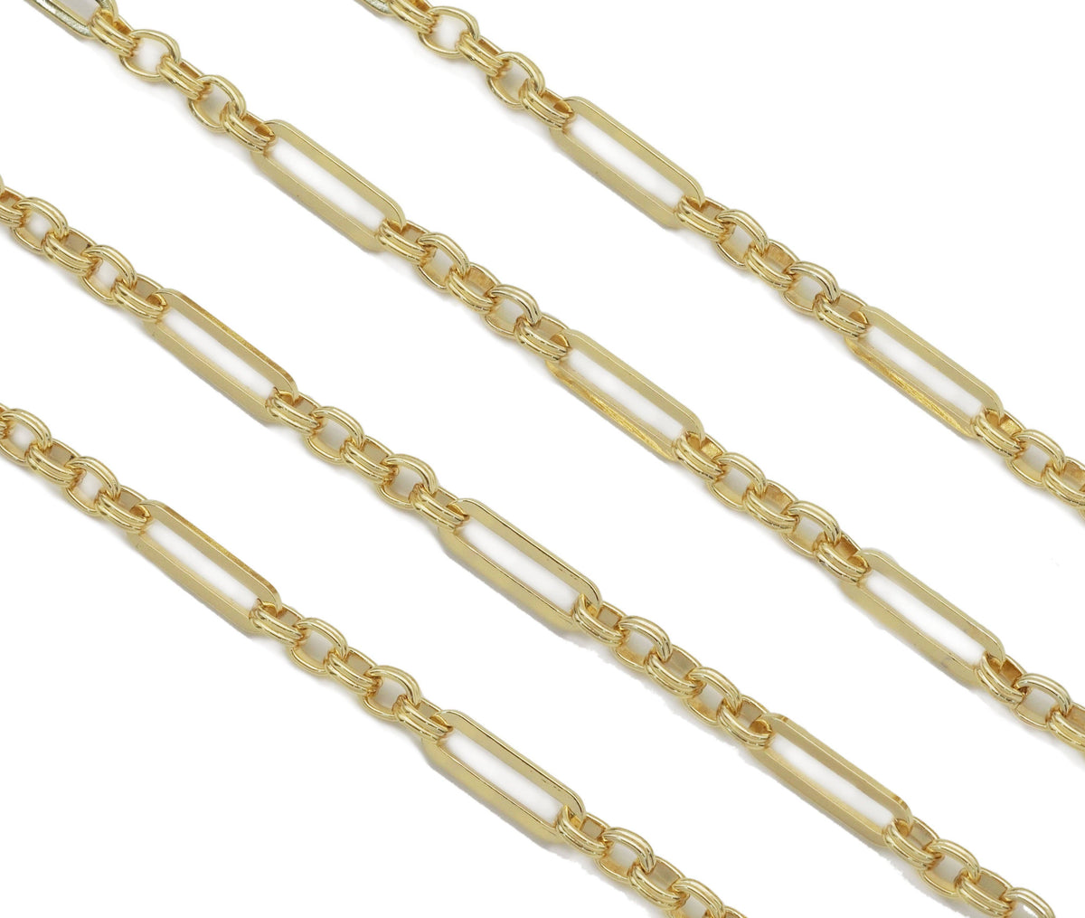 Long Link Mixed Paper Clip Chain by Yard, wholesale chain, unfinished chain, sku# LS28