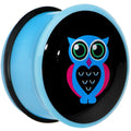 24mm Blue Acrylic Heart Owl Single Flare Plug
