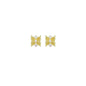 CZ White Pearl Gold Flower Tube Charm Spacer Beads, Sku#A422