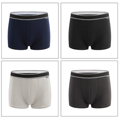 Cotton Mid-rise Boxer Briefs Breathable Men's Underpants