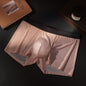Mens Striped-print Boxer Briefs In Ice Silk Fabric