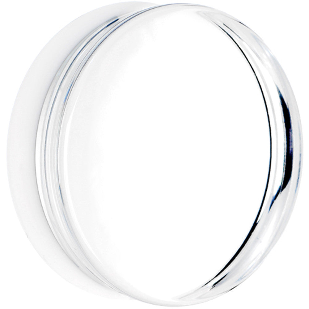 42mm Clear White Acrylic Mirror Split Saddle Plug