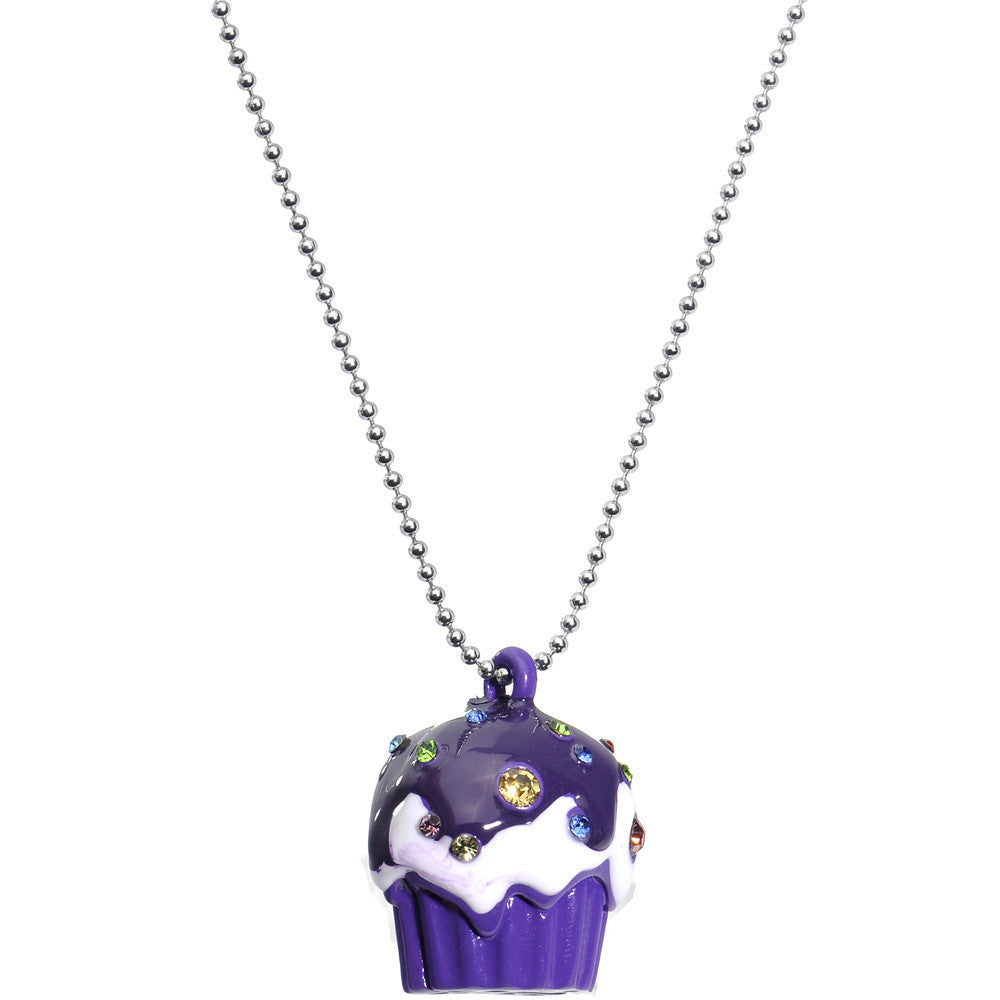 Purple Gem Cupcake Necklace