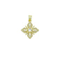 Gold Clear CZ Flower Charm Pendant, Sku#LK989