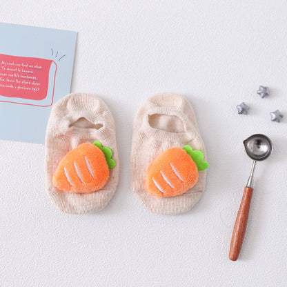 1 Pair Cartoon Cotton Baby Rubber Sole Anti Slip Floor Socks For Newborn Girls And Boys Kids