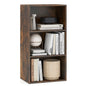 3-Tier Cube Bookcase with Adjustable Shelves for Home Office-Natural