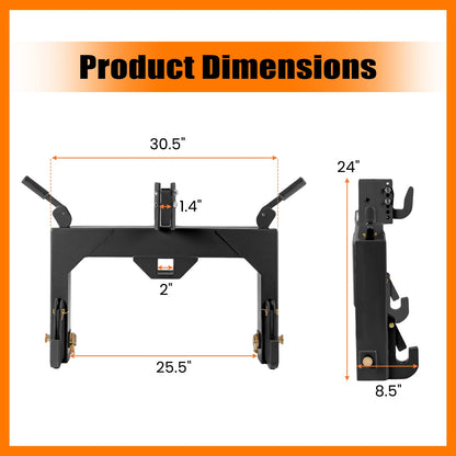3-Point Quick Hitch with 5 Level Adjustable Bolt for Farming