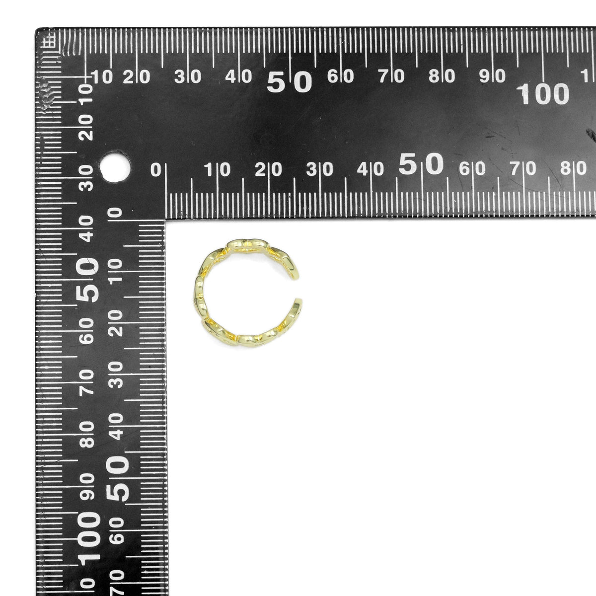 Gold Silver open Heart Adjustable Ring, Sku#A237