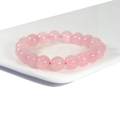 Genuine Madagascar Rose Quartz Stretchy Bracelet, Sku#EF275