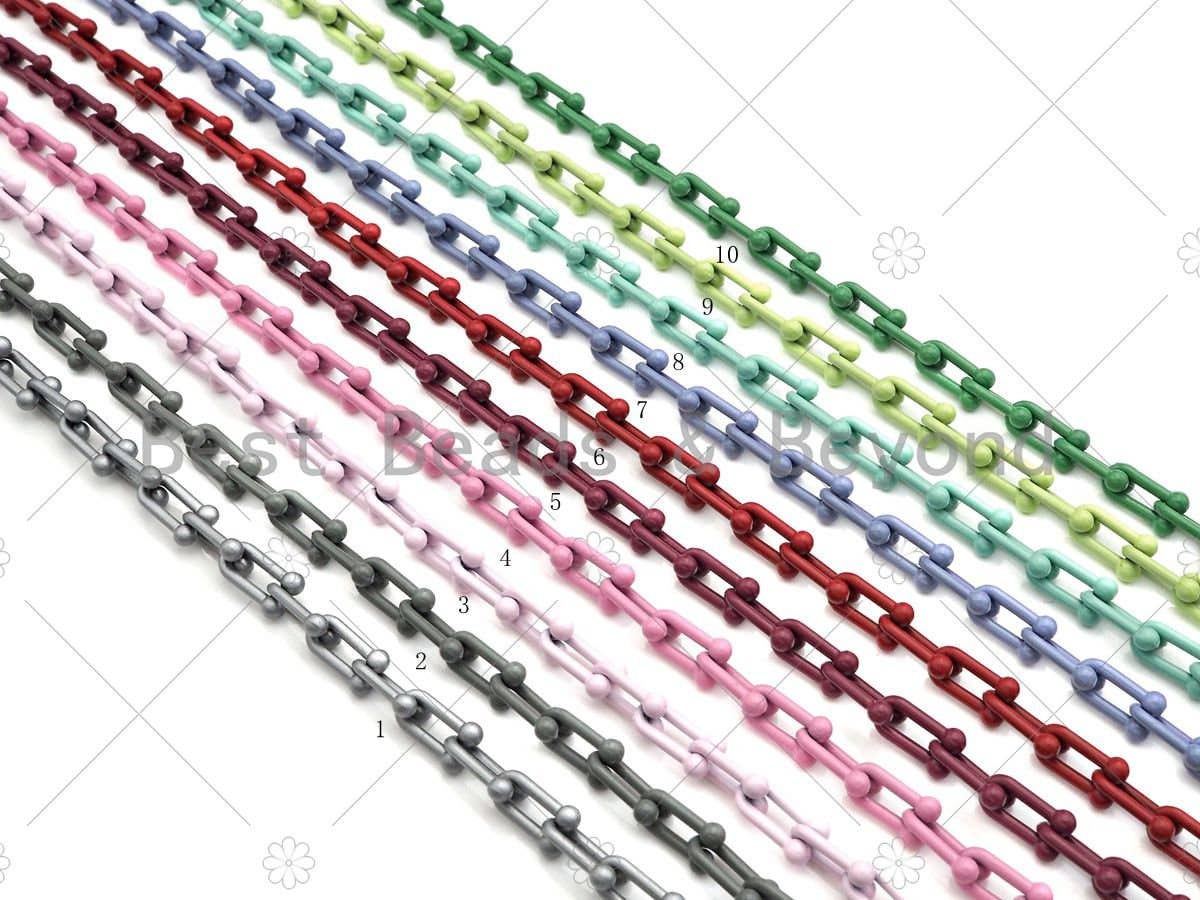 6x10mm Enamel Pop Chain, Colored Metal Necklace Chain, Retro