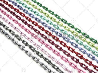6x10mm Enamel Pop Chain, Colored Metal Necklace Chain, Retro