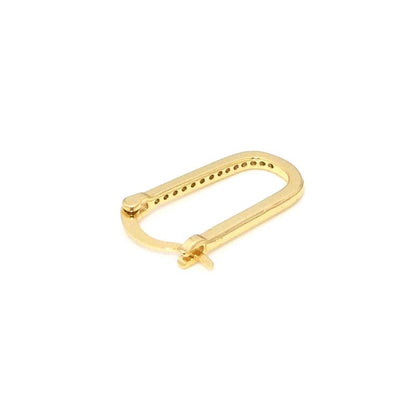 Gold Clear CZ Oval Hoop Earrings, Sku#LK780