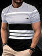 Fashionable 3D Letter-Print Mens Casual T-Shirt