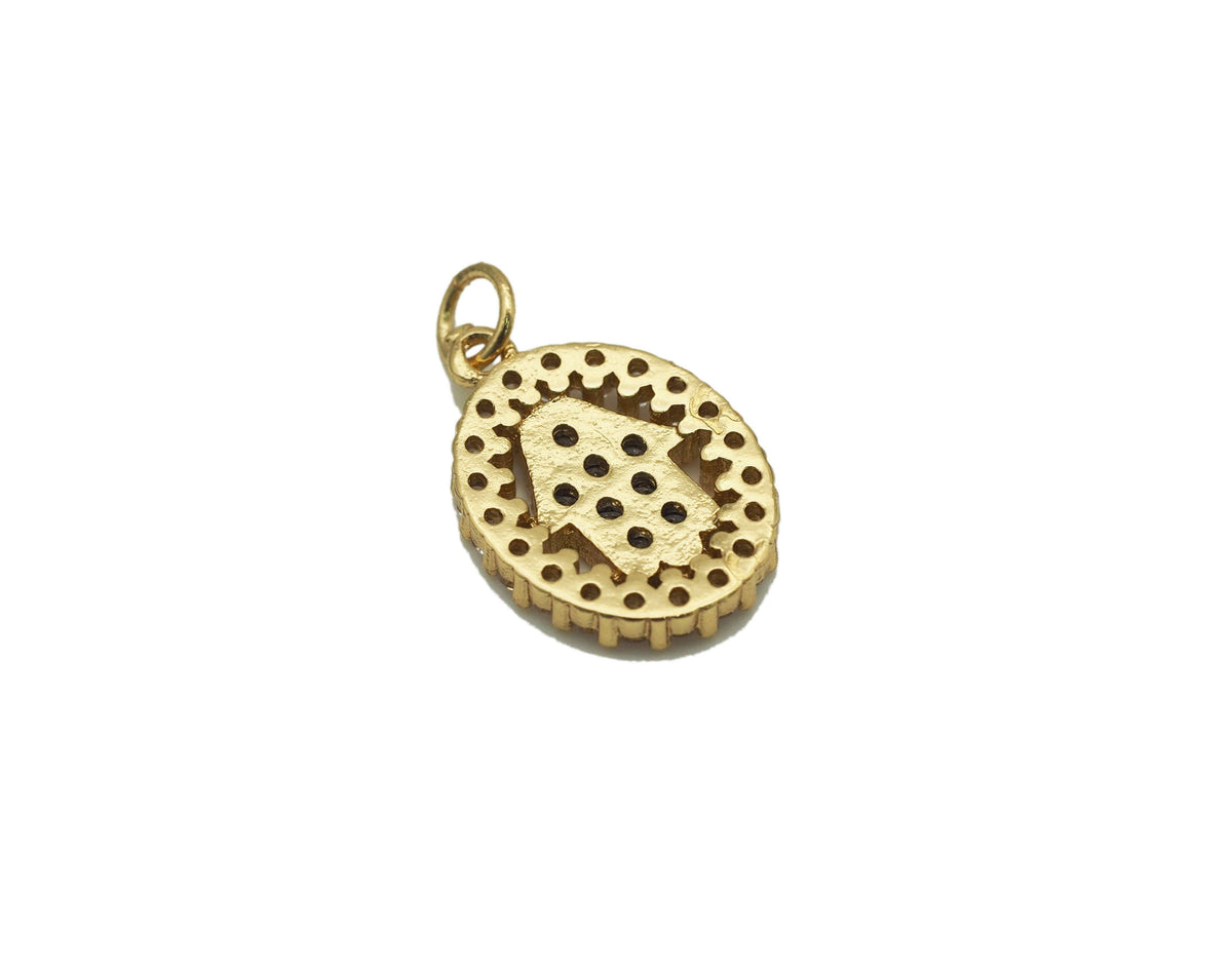 CZ Hamsa Hand Charm, Sku#JL69