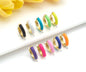 Everyday Wear Enamel Gold Hoop Earring, sku#J309