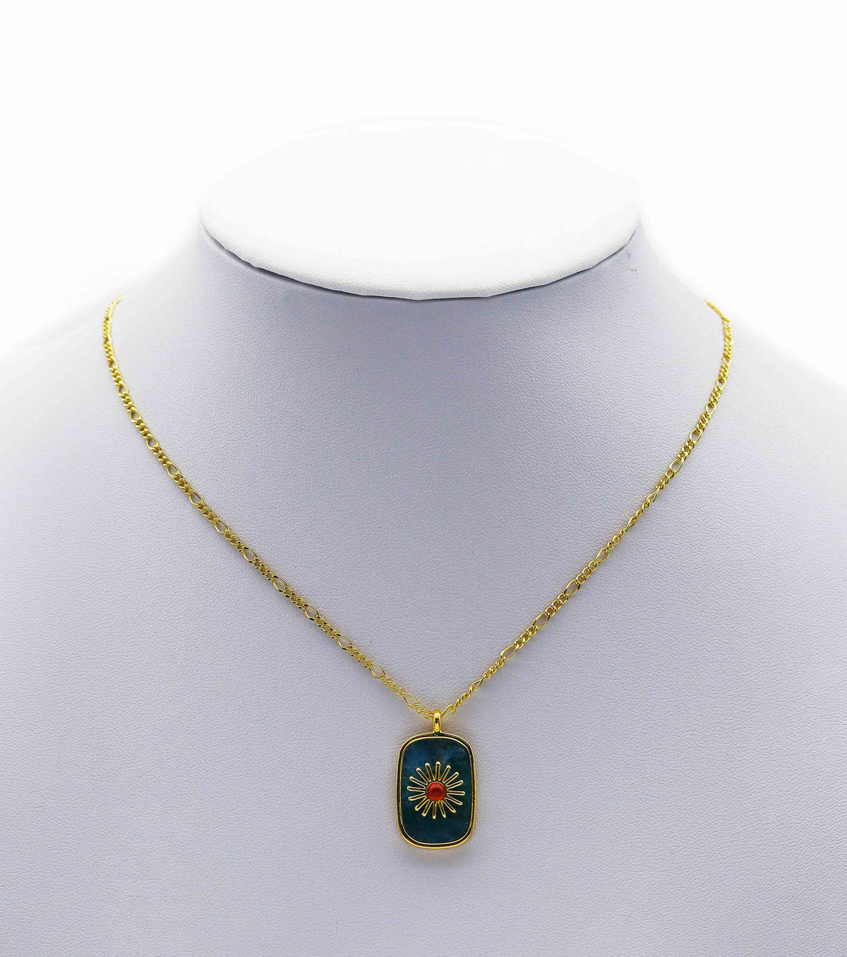 Gold North Star On Rectangle Gemstone Charm, Sku#LY14c