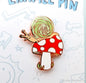 Cutesy Woodsy Snail on Mushroom Enamel Pin