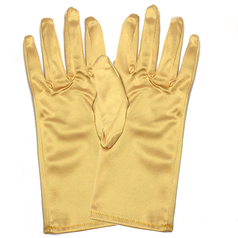 Bridal Wedding Gloves Short Satin Dress Cheongsam Gloves