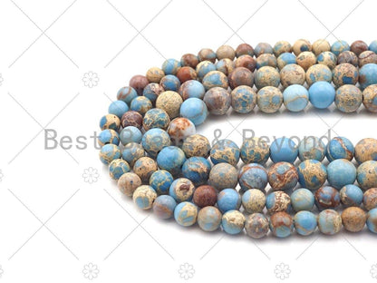 High Quality Light Blue Sea Sediment Imperial Jasper Beads, UA168