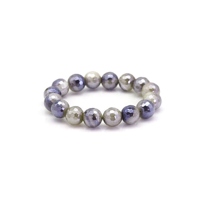 Mystic Gray Banded Agate Stretchy Bracelet, 8mm/10mm/12mm, SKU#EF400