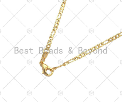 18K Gold Finished Figaro Chain Necklace,SKU#JD04/LD593