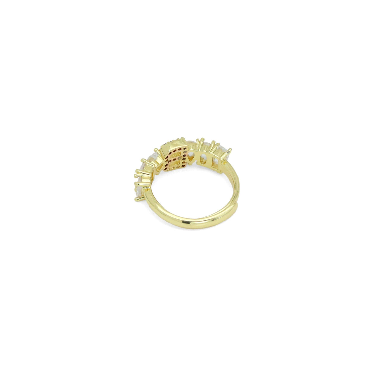 CZ Teardrp Heart Crystal Initial Ring, Alphabet CZ Adjustable Ring, Sku#A362